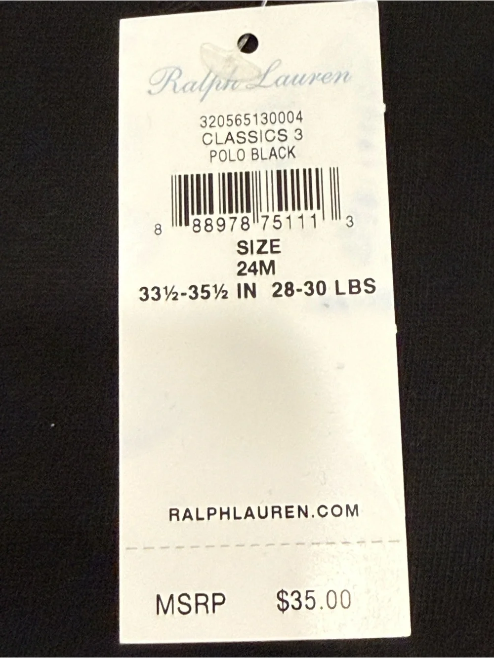 NWT Ralph Lauren Baby Toddler Black Crewneck Sweatshirt Red Pony 24M 2T